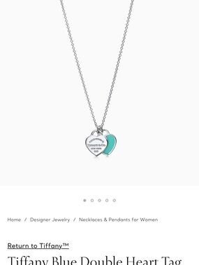 Authentic like new Tiffany and co. Double heart tag necklace